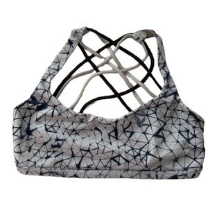 Lululemon Athletica Blue, Black and White Geometric Sports Bra